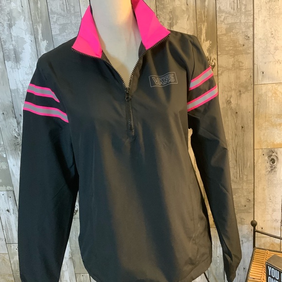 Vans Black and Pink Quarter-Zip Jacket. Size S - Picture 2 of 6